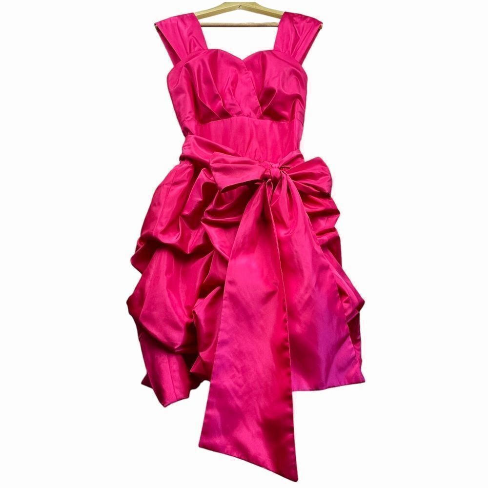 Vintage Barbie Pink Satin Ruffled Skirt Dress